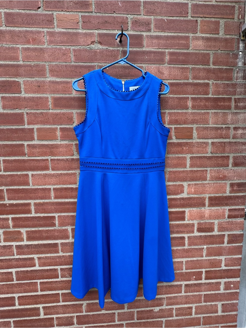 Calvin Klein Sleeveless Cobalt Blue Fit & Flare Dress